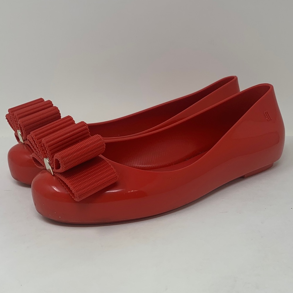 Melissa + Jason Wu Red Kids Dress Shoes with Bow Size 3 kids - Picture 4 of 8